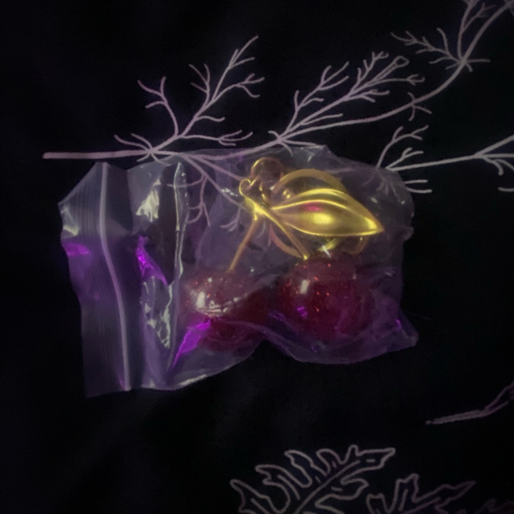 Cherry gold keychain